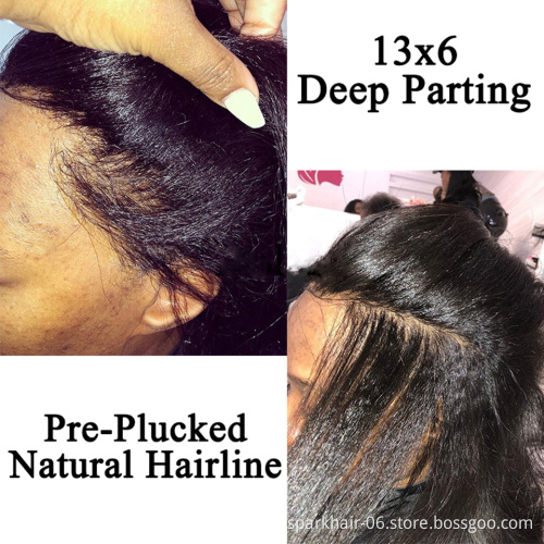 Brazilian Human Hair Kinky Straight Yaki 4X4 5X5 Hd Lace Frontal Wigs Natural Virgin Hair Transparent Lace Closure Wig Vendors